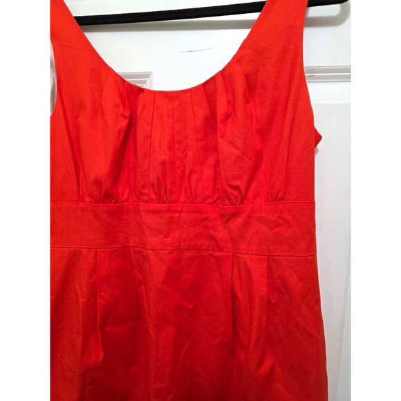 J.Crew Women's Oranges Sleeveless Formal Office Cotton Dress Size 10 With Back Z - Picture 8 of 10